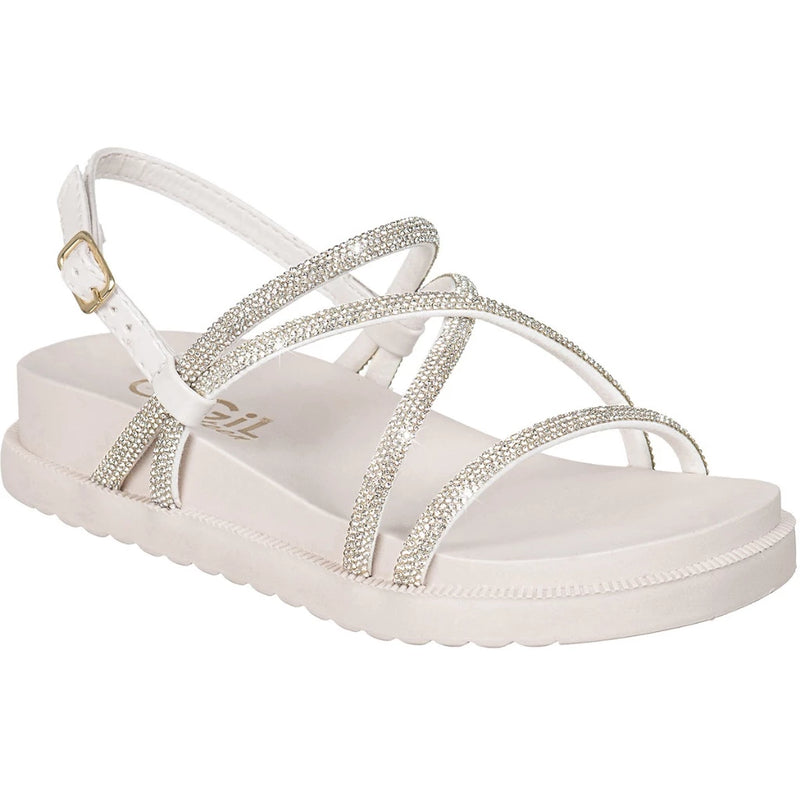 Sandália Feminina Infantil GiGiL Teen Flatform Birken Strass Brilho Confortável Moda Blogueira Promoção