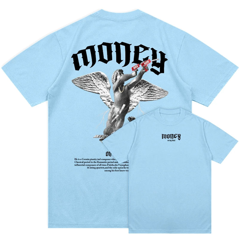 Camiseta Anjo Money Masculina Streetwear Novo