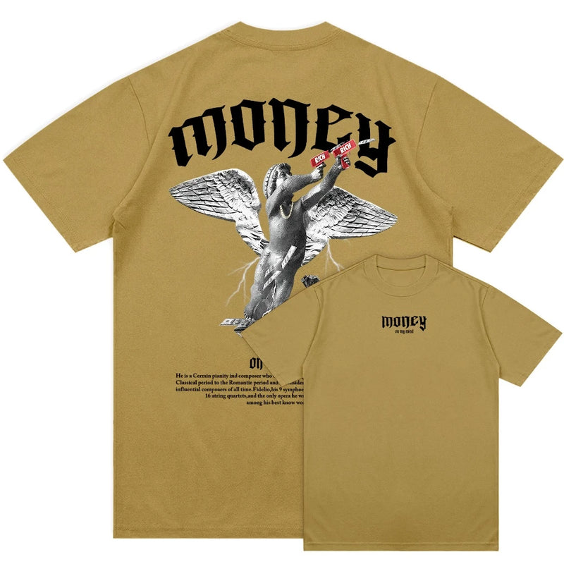 Camiseta Anjo Money Masculina Streetwear Novo