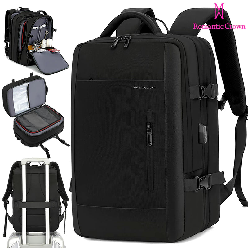 ROMANTIC CROWN Mochila de Viagem Masculina e Feminina Impermeável Reforçada Executiva para Notebook