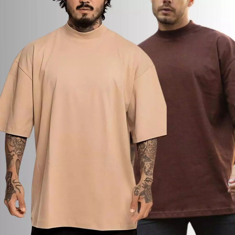 Kit 2 Camiseta Lisas Oversized Masculina Streetwear