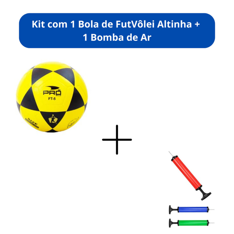 Bola de FutVôlei Altinha Modelo PRO - Cores Originais + Bomba de Ar Para Bolas FuteVôlei