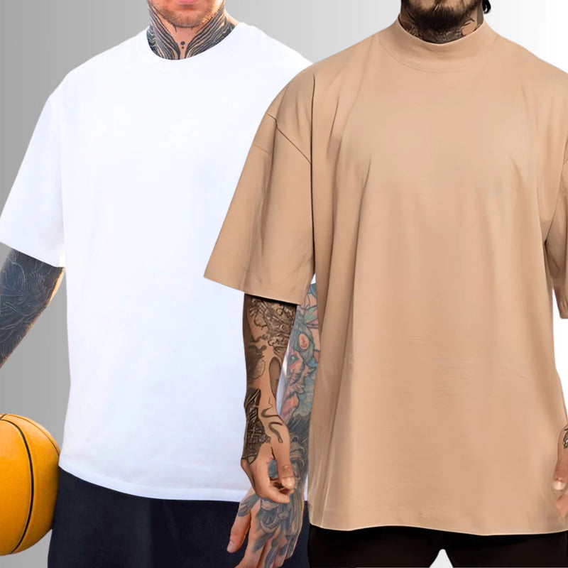 Kit 2 Camiseta Lisas Oversized Masculina Streetwear