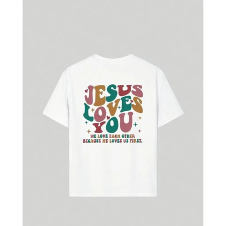 Camiseta Feminina Premium 100% Algodão Cristã Evangélica 1João 4:19 Jesus Love You Envio Imediato