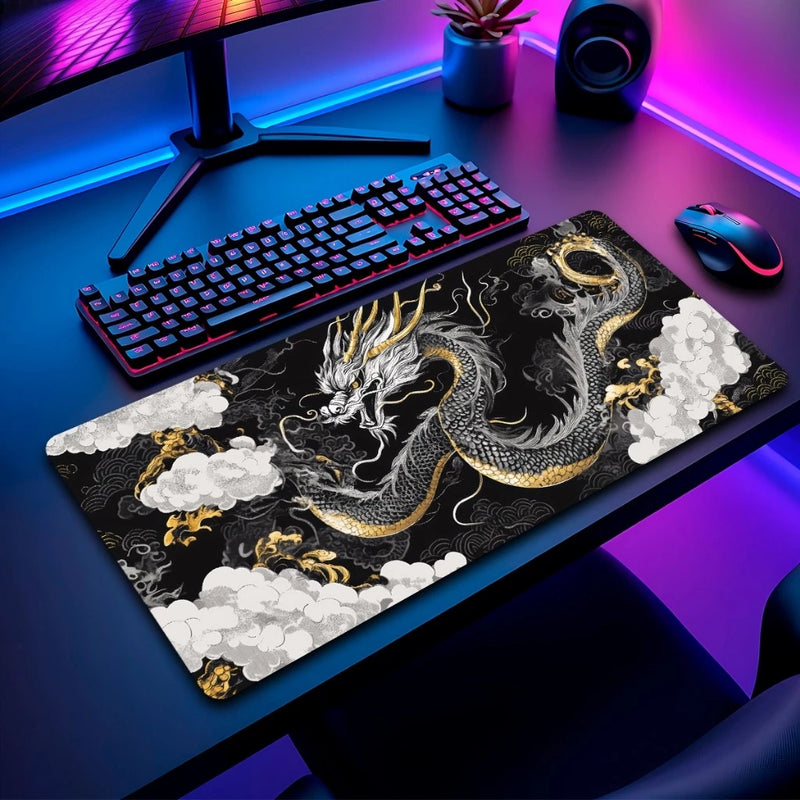 Mouse Pad Dragao Japones Gamer Antiderrapante Grande Diversas Estampas Personalizado 70x35 M980